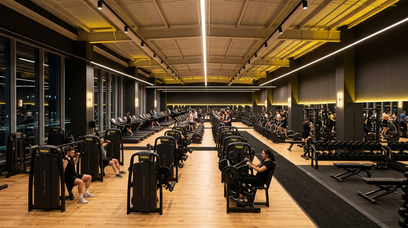 Moderne sportschool met fitnessapparatuur