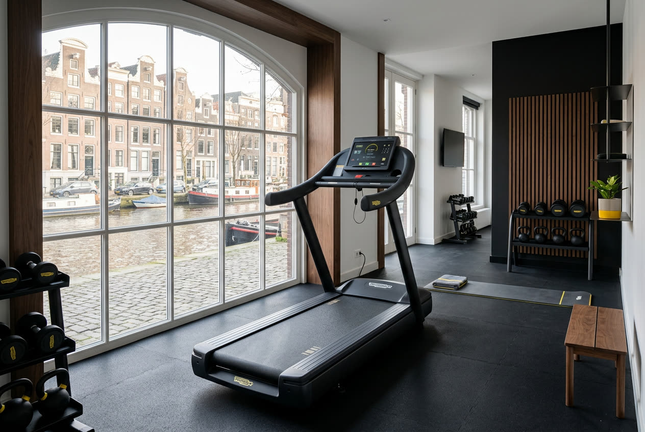 Amsterdam - Technogym loopband installatie in home gym door NEXON Installatie & Service